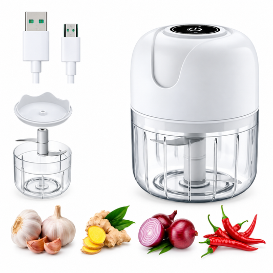 Mini Picadora Eléctrica Inalámbrica VANTRO — 250ml, Recargable USB